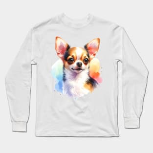 Chihuahua Watercolor Painting - Beautiful Dog Long Sleeve T-Shirt